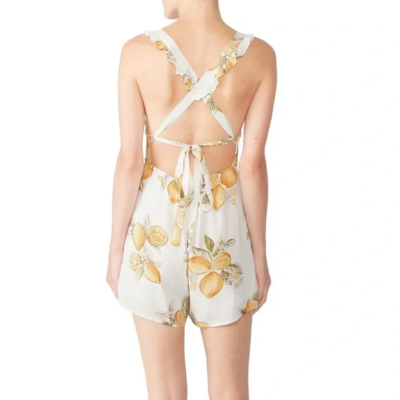 White Dress with Lemon Print - Picture 2 of 4